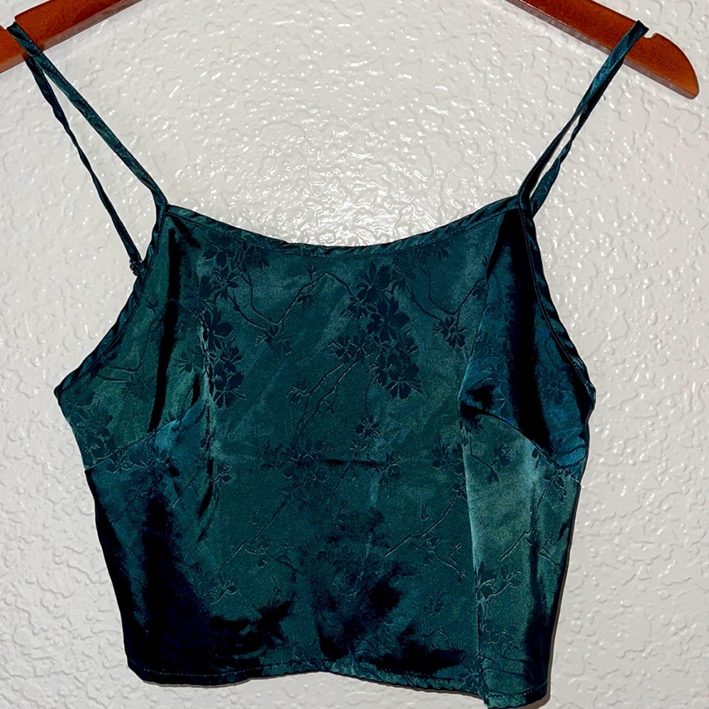 Silk Emerald Crop Top